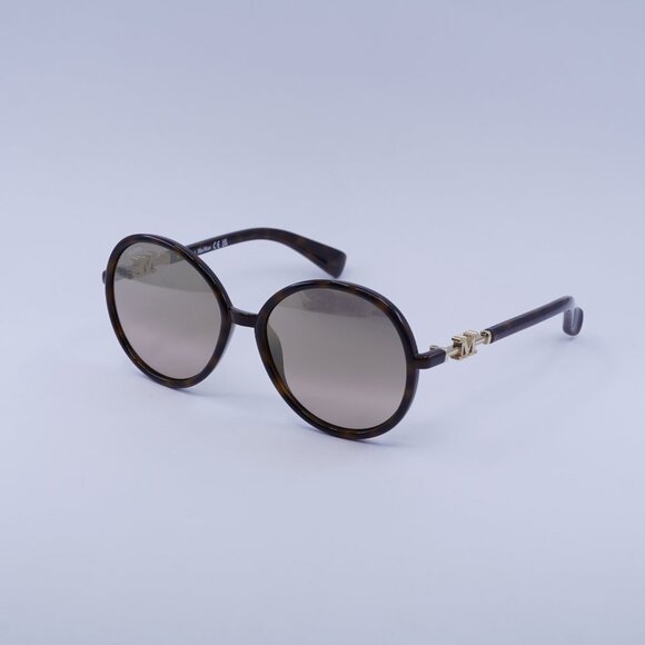 MaxMara EMME15 MM0065 52G Sunglasses Havana Round Frame, Brown Lenses - Picture 1 of 11